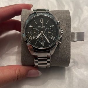 Silver Fossil Watch